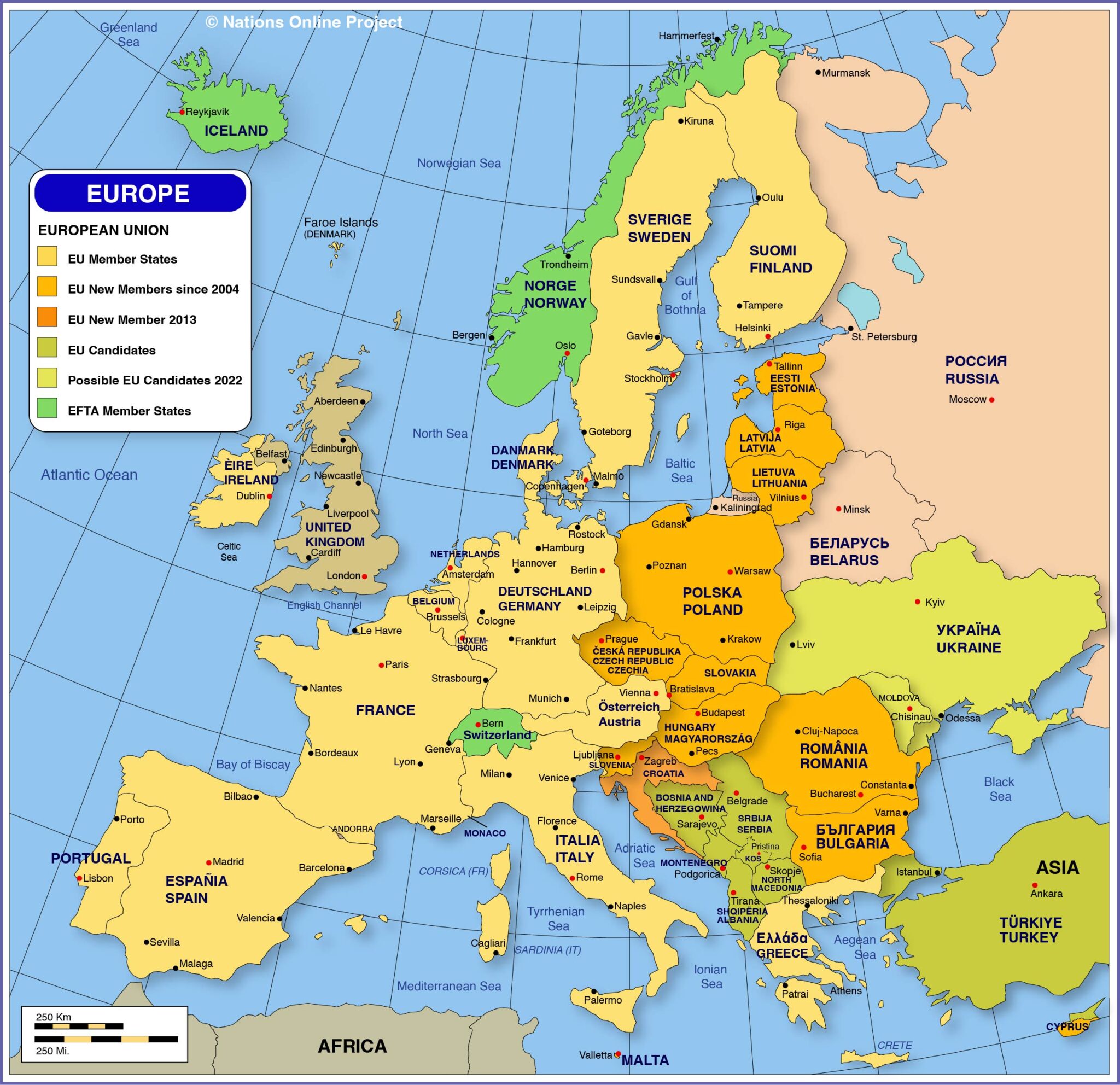 Europa Karta Karta Ver De Europeiska Staterna